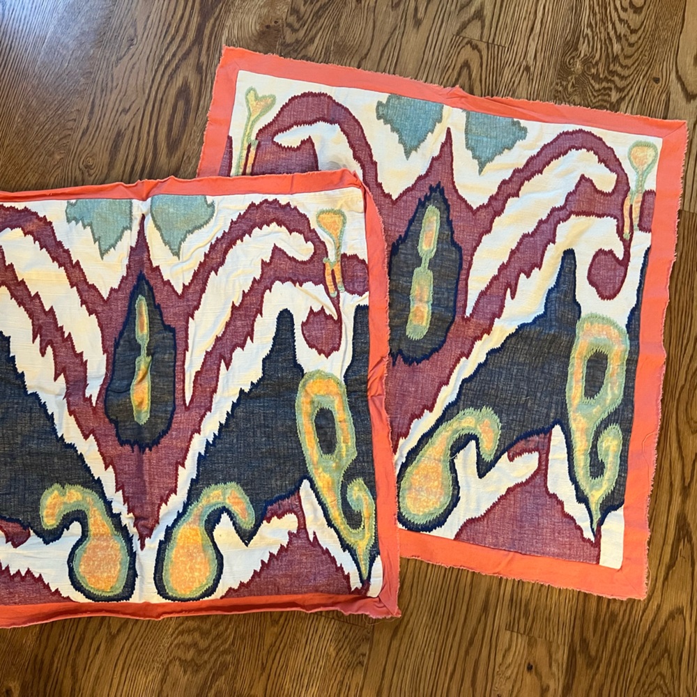 Pottery Barn Lafayette Ikat Pillow Shams / set of 2